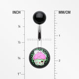 Zombie Cupcake Acrylic Logo Belly Button Ring-Pink/Fuchsia