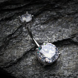 Brilliant Gem Sparkle Belly Ring-Clear