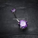 Brilliant Gem Sparkle Belly Ring-Purple