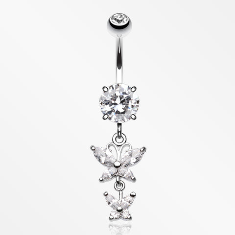 Butterfly Besties Belly Button Ring-Clear