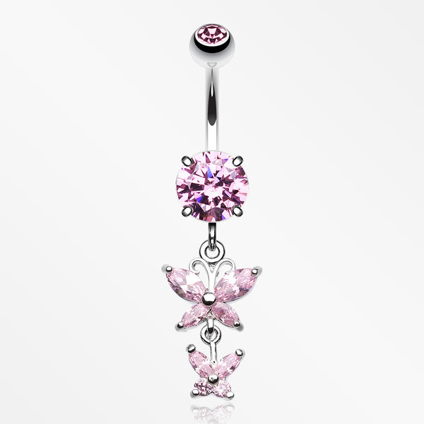 Butterfly Besties Belly Button Ring-Pink