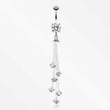 Lustre Drops Belly Button Ring-Clear