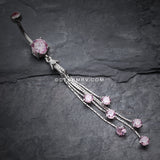 Lustre Drops Belly Button Ring-Pink