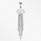 Butterfly Dazzle Showers Belly Button Ring-Clear