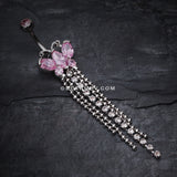 Butterfly Dazzle Showers Belly Button Ring-Pink
