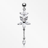 Luscious Flowers Droplets Belly Ring-Clear