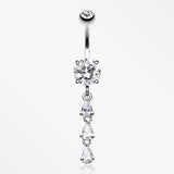 Sweet Cascading Gems Belly Button Ring-Clear