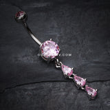 Sweet Cascading Gems Belly Button Ring-Pink