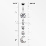 Stars' Journey to the Moon Belly Button Ring-Clear