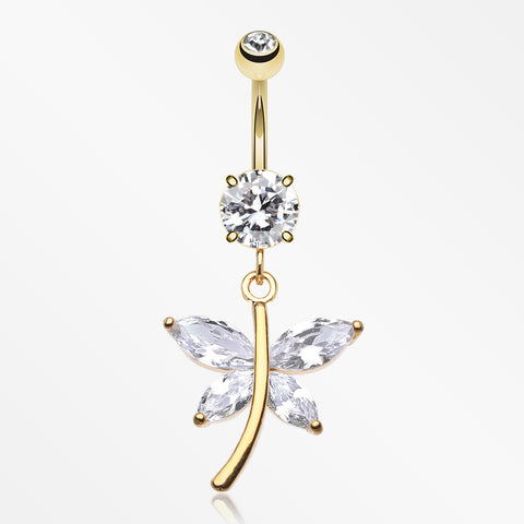Friendly Butterfly Belly Button RIng-Clear