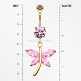 Friendly Butterfly Belly Button RIng-Pink