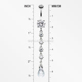 Opulent Crystalline Droplets Belly Button Ring -Clear