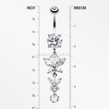 Double Glam Butterfly Belly Button Ring-Clear