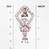 Rose Gold Hera Sparkle Reverse Belly Button Ring-Clear