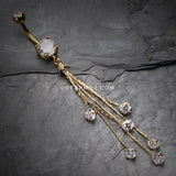 Golden Lustre Drop Sparkle Belly Button Ring-Clear