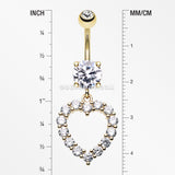 Golden Heart Affection Belly Button Ring-Clear