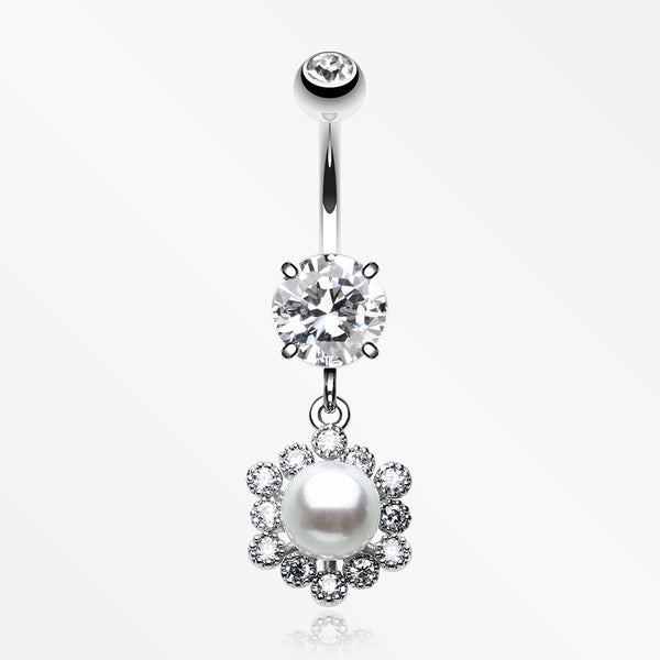 Pearlescent Luster Bubble Belly Button Ring-Clear