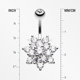 Grand Sparkle Spring Flower Belly Button Ring-Clear