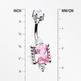 Princess Sparkle Adornment Belly Button Ring-Clear/Pink