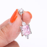 Princess Sparkle Adornment Belly Button Ring-Clear/Pink