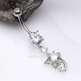 Star Sparkle Shine Belly Button Ring-Clear Gem