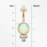 Golden Victorian Opalite Sparkle Belly Button Ring-Clear/Pacific Opal