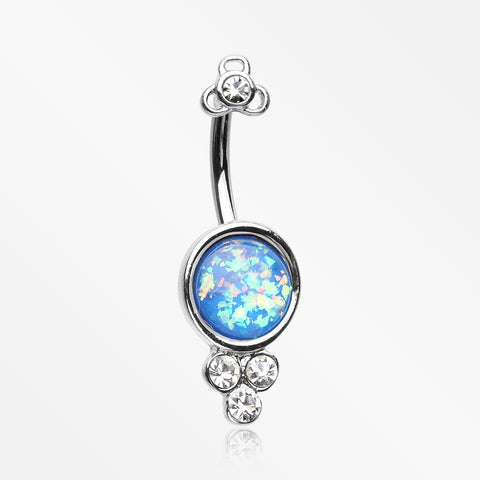 Victorian Opalescent Sparkle Belly Button Ring-Clear/Blue