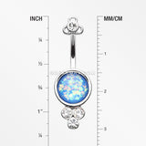 Victorian Opalescent Sparkle Belly Button Ring-Clear/Blue