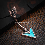 Rose Gold Vintage Arrow Turquoise Belly Button Ring-Turquoise