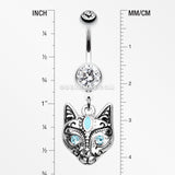 Mystique Kitty Cat Sparkle Belly Button Ring-Clear