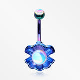 Colorline Iridescent Revo Ariel's Shell Belly Button Ring-Rainbow