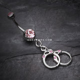 Handcuff Sparkle Belly Ring-Light Pink
