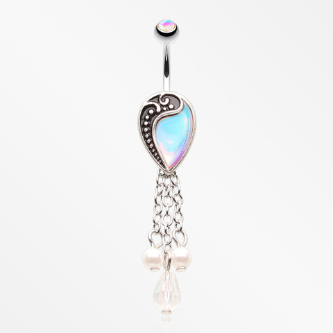 Iridescent Revo Tribal Amulet Sparkle Dangle Belly Button Ring