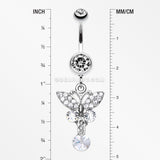 Sparkling Butterfly Gem Belly Ring-Clear