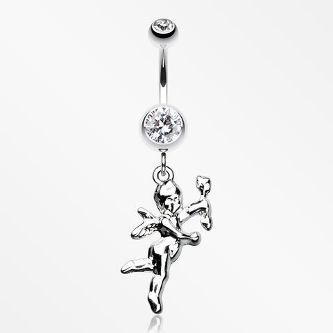 Cupids Love Belly Button Ring-Clear