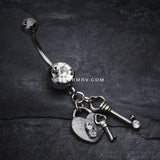 Love Lock Down Belly Button Ring-Clear