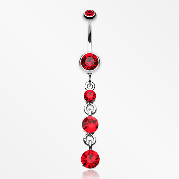 Gems Galore Belly Button Ring-Red