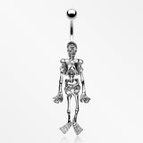 Skeleton Dance Belly Ring-Steel