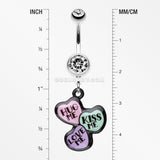Triple Heart Statement Belly Ring-Clear
