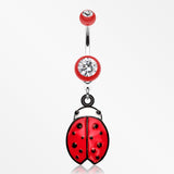 Precious Ladybug Belly Button Ring-Red