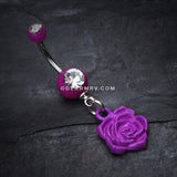 Immortal Rose Belly Button Ring-Purple