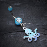Super Sweet Octopus Belly Button Ring-Light Blue