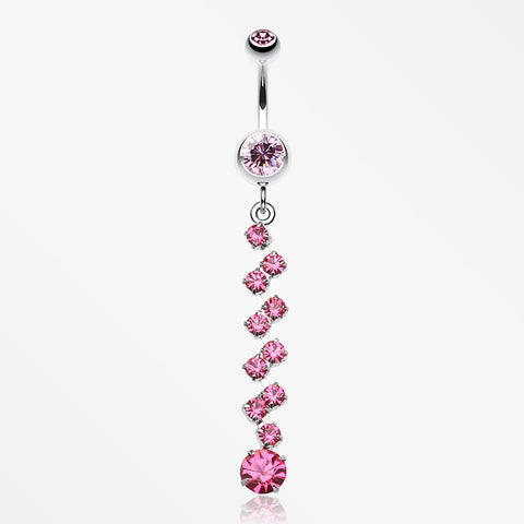 Journey Tier Sparkle Belly Ring-Light Pink