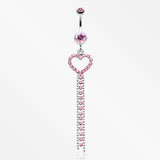 Luxuriant Heart Belly Button Ring-Light Pink