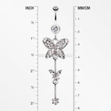 Precious Butterfly Sparkle Belly Ring-Clear