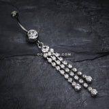 Cascading Sparkle Belly Button Ring-Clear