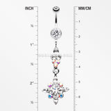 Dangling Shine Drops Belly Button Ring-Clear