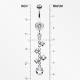 Sparkle Drops Belly Button Ring-Clear
