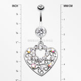 Sparkling Precious Heart Belly Button Ring-Clear