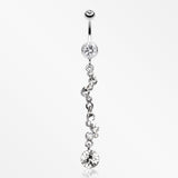 Crystal Journey Swirl Belly Ring-Clear